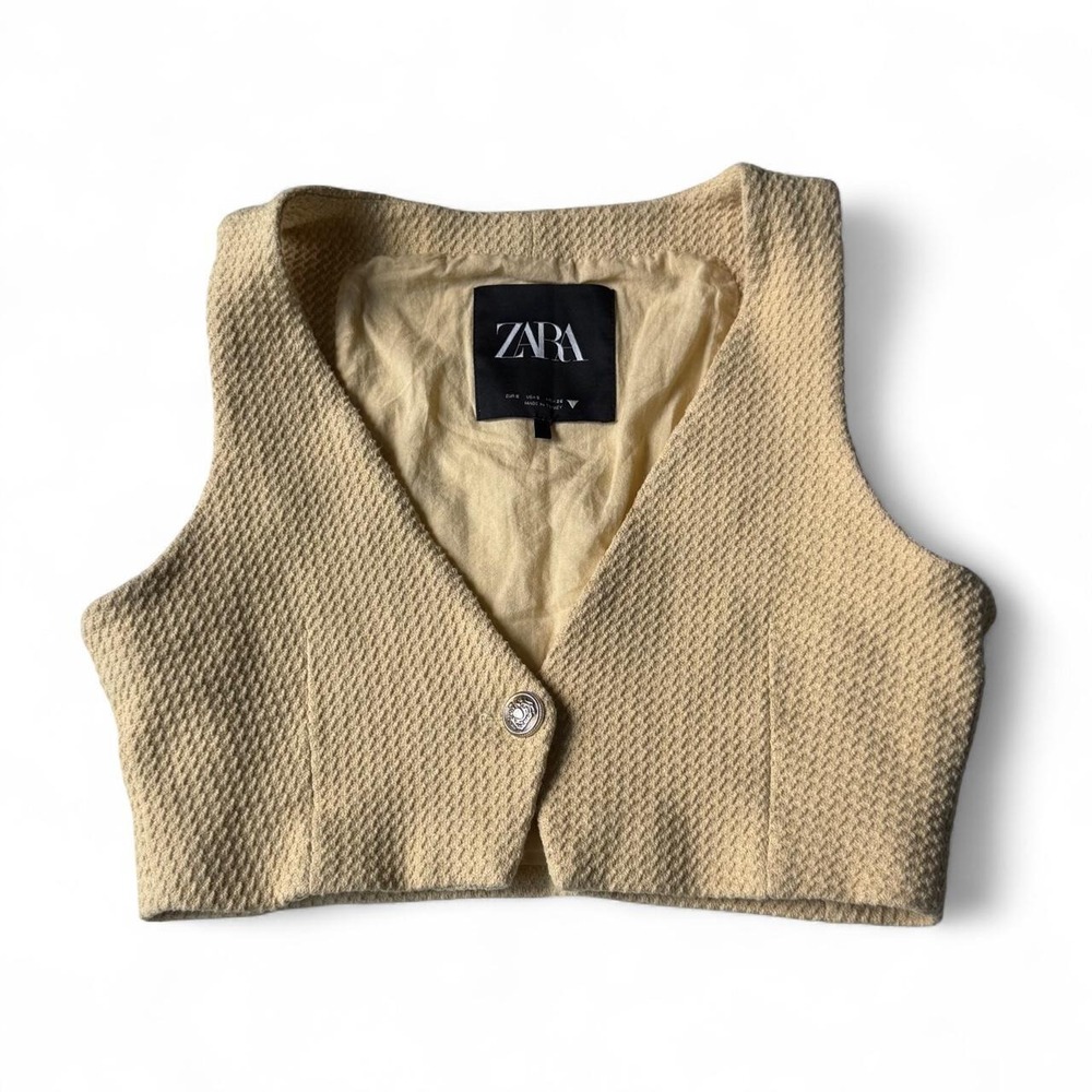 Zara cream co ord textured knit vest